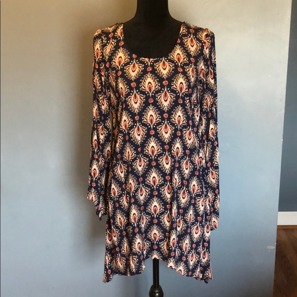 Navy Paisley Dress